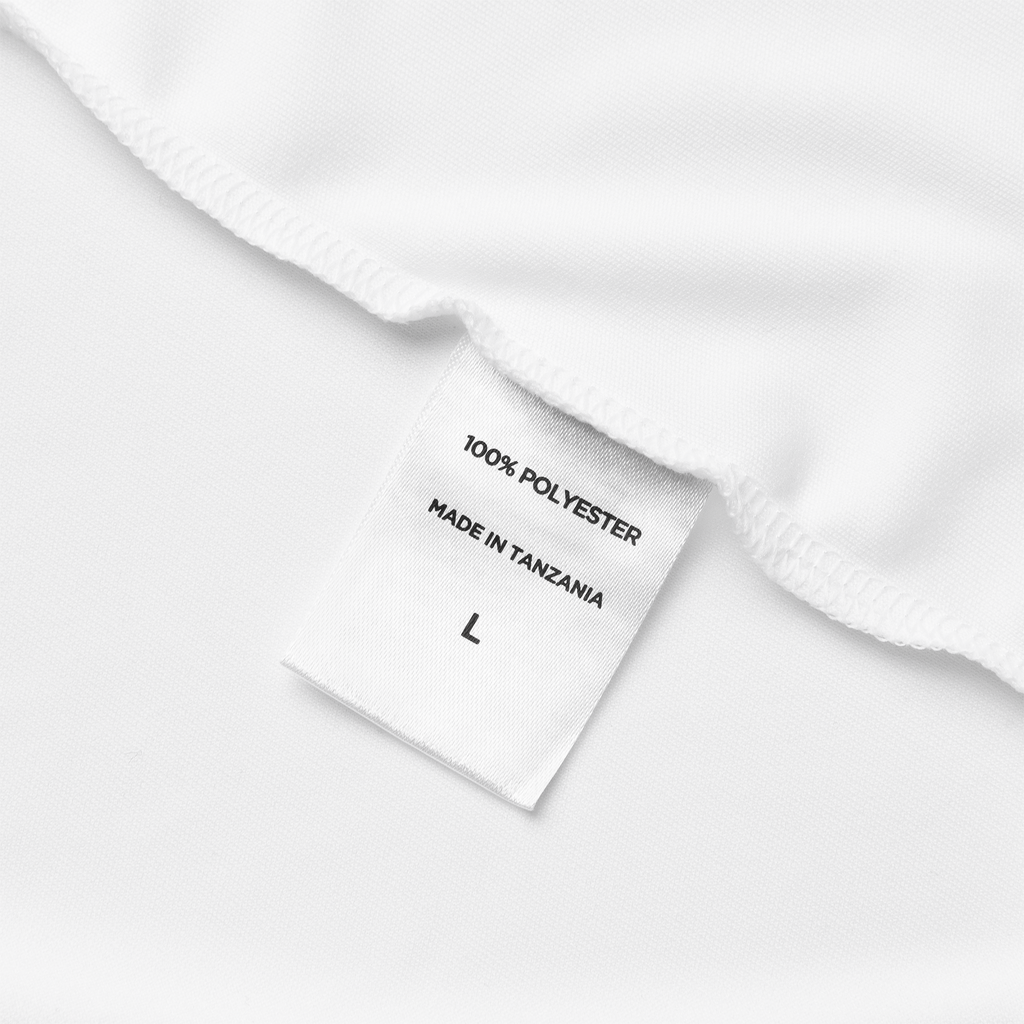 Horse Polo — fabric care label detail (100% polyester)